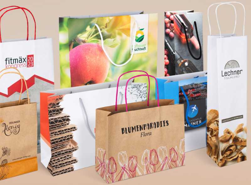 Druck auf Papiertüten für detailreiche Motive, komplexe Grafiken und brillante Farben.